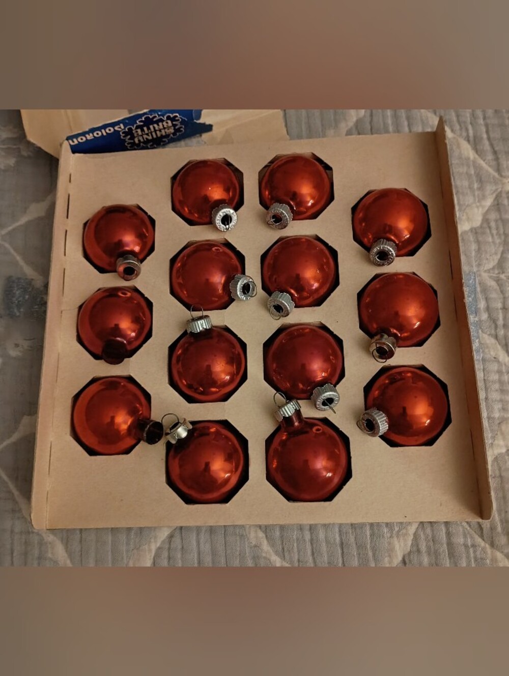 Vintage Shiny Bright Red Glass Bulb Ornaments